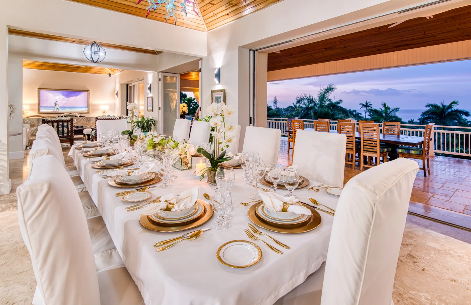 A beautifully set dining table at Hanover Windward Gardens