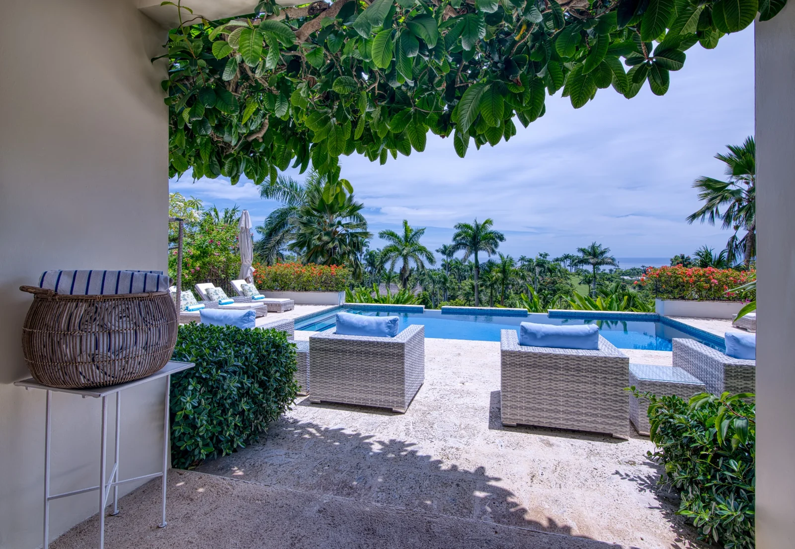 Garden view toward the pool